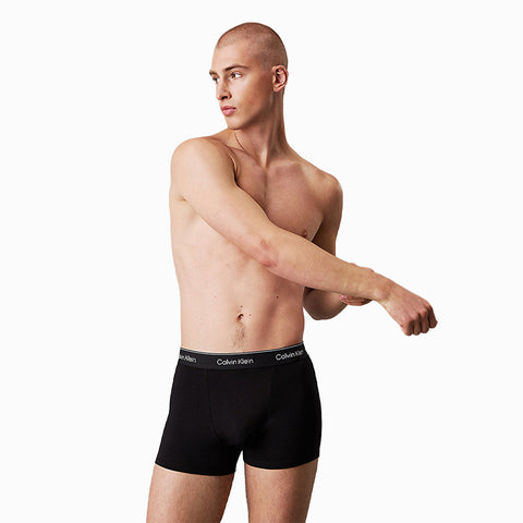 Calvin Klein 3 Pack Relaxed Trunks Icon Cotton Stretch Black