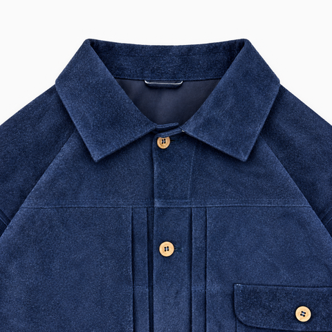 YÂR'İN Type 1 Cashmere Suede Jacket Navy
