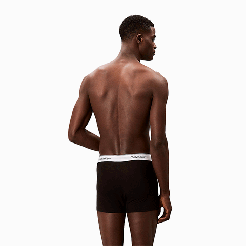 Calvin Klein 3 Pack Relaxed Trunks Icon Cotton Stretch Black / White