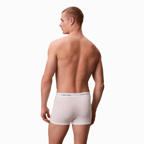 Calvin Klein 3 Pack Relaxed Trunks Icon Cotton Stretch Black / Grey Heather / White