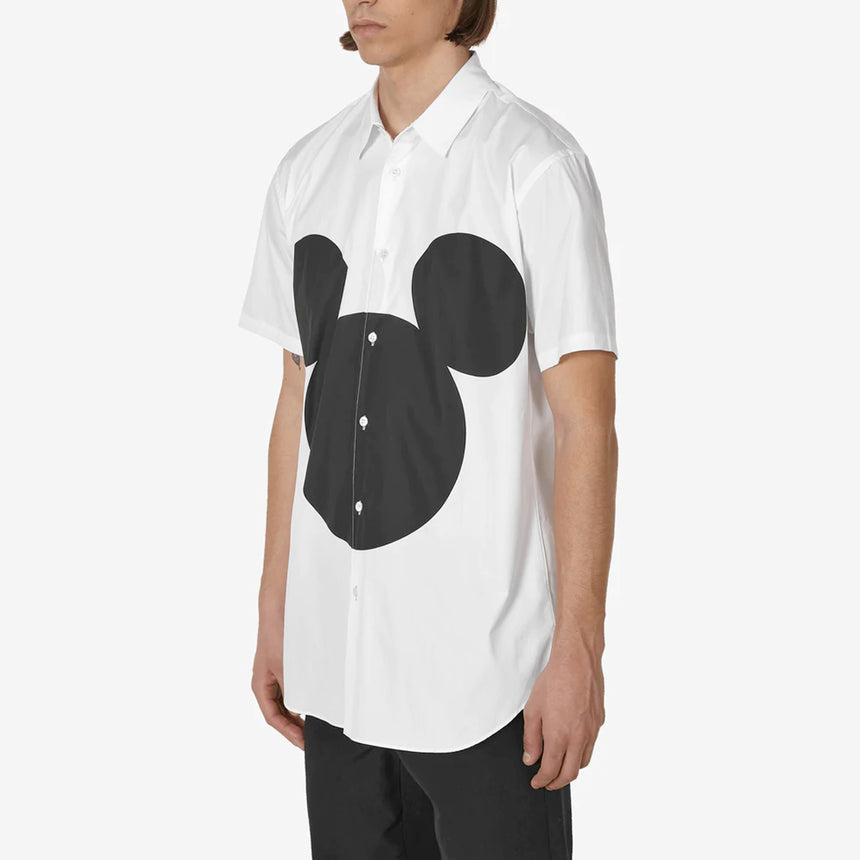Comme Des Garcons SHIRT Mickey Mouse Cotton-Poplin Short Sleeve Shirt White