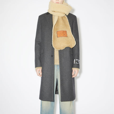 Acne Studios Single-Breasted Wool Blend Coat Dark Grey Melange