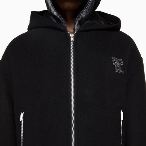 Acne Studios Hooded Jacket Wool Blend Black