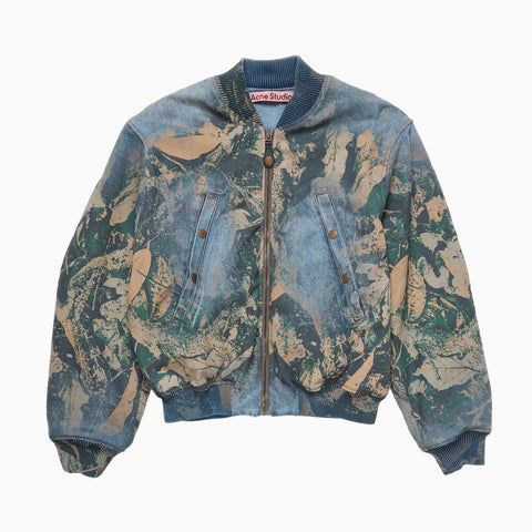 Acne Studios Denim Bomber Jacket Brown