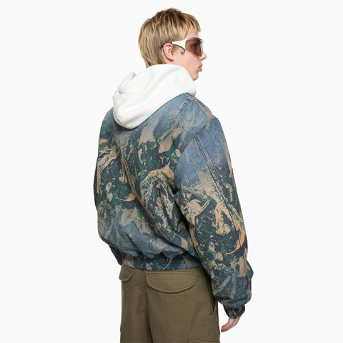Acne Studios Denim Bomber Jacket Brown