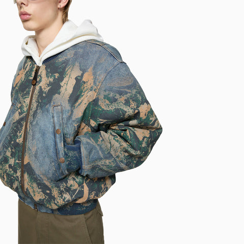 Acne Studios Denim Bomber Jacket Brown
