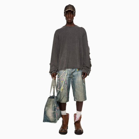 Acne Studios Denim Shorts Loose Fit Mid Blue