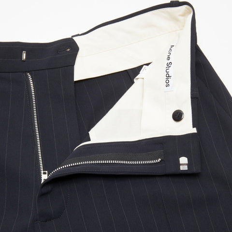 Acne Studios Pinstripe Trousers Navy