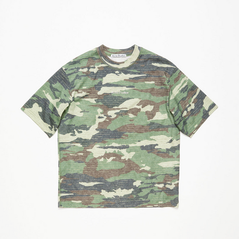 Acne Studios Print Logo T-Shirt Khaki Green