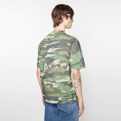 Acne Studios Print Logo T-Shirt Khaki Green