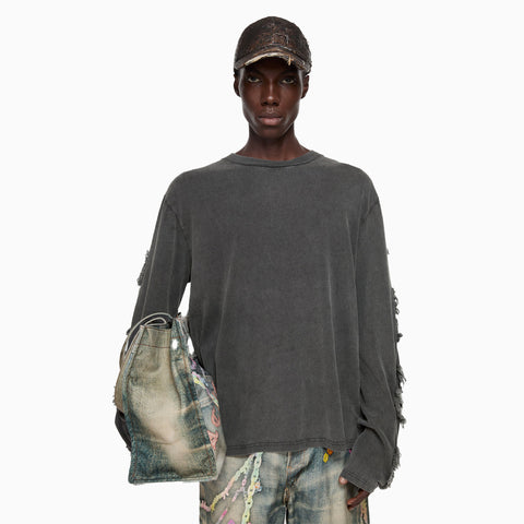 Acne Studios Logo Long Sleeve Top Faded Black