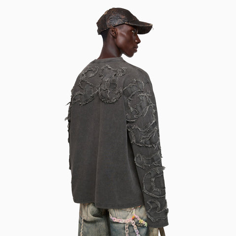 Acne Studios Logo Long Sleeve Top Faded Black