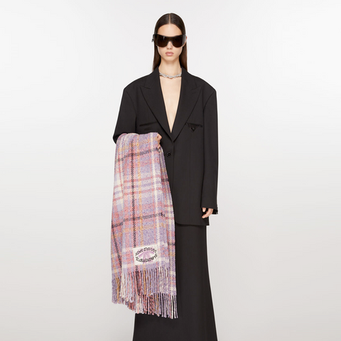 Acne Studios Oversized Plaid Scarf Blanket Violet Purple