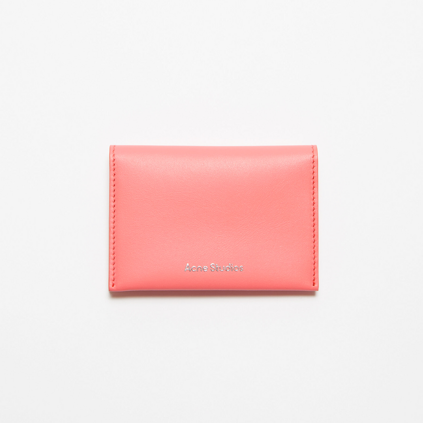Acne Studios Folded Leather Wallet Electric Pink