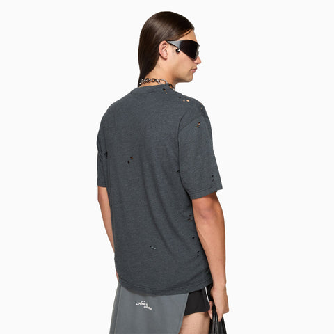 Acne Studios Relaxed Fit Logo Crew Neck T-shirt Black Melange