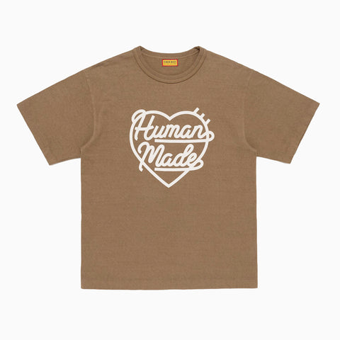 Human Made Color T-Shirt Heart Motif Olivedrab