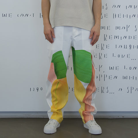 Homme Plissé Issey Miyake RB_Drawing Press Pants White / Multicolor