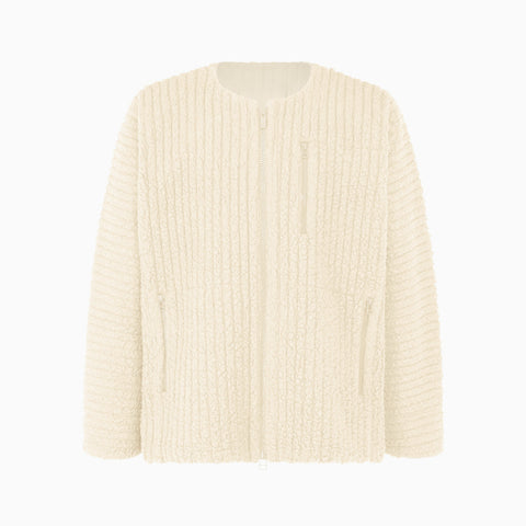 Homme Plissé Issey Miyake Fleece Pleats Blouson White
