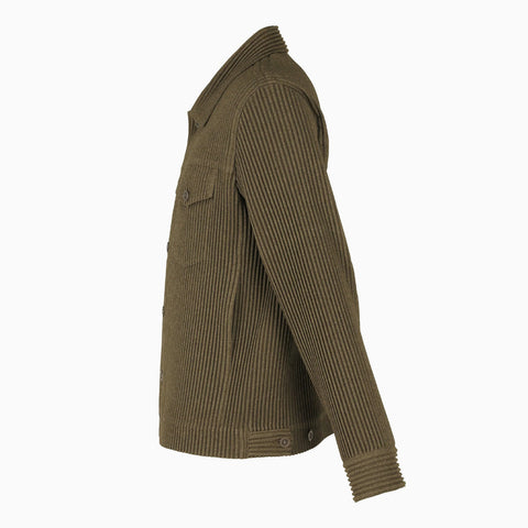 Homme Plissé Issey Miyake Wool Like Light Jacket Khaki