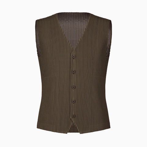 Homme Plissé Issey Miyake Tailored Pleats 2 Vest Mud Brown