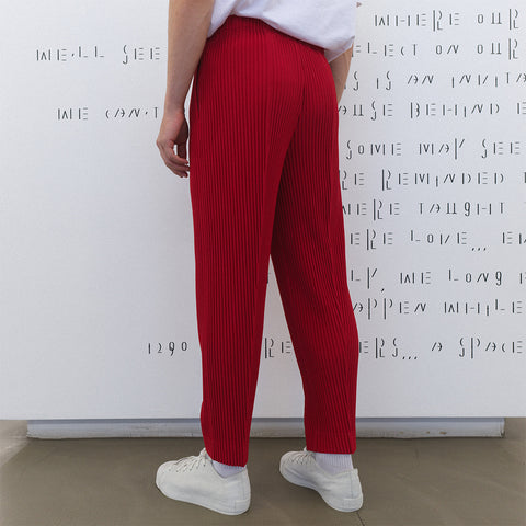 Homme Plissé Issey Miyake Pleats Bottoms 2 Trousers Red