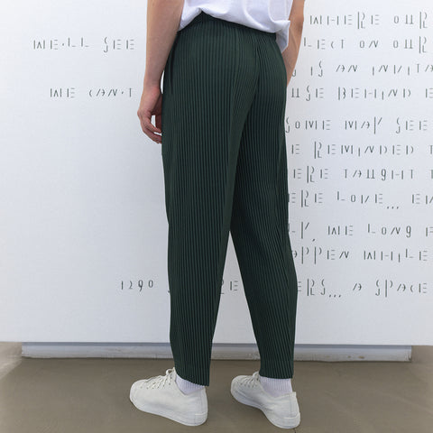 Homme Plissé Issey Miyake Pleats Bottoms 2 Trousers Dark Green