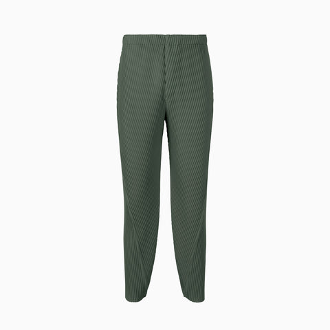 Homme Plissé Issey Miyake Pleats Bottoms 2 Diagonal Trousers Dark Green
