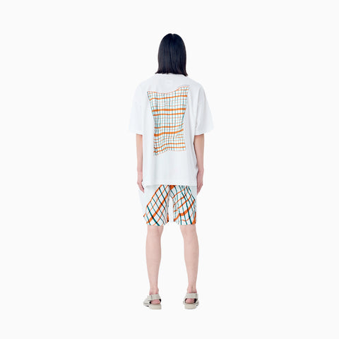 Homme Plissé Issey Miyake Windswept Plaid Shorts Blue Gray