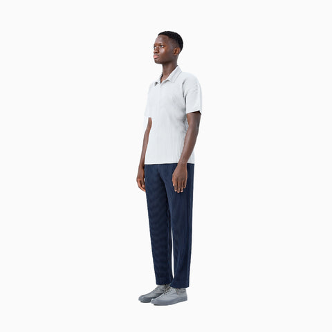 Homme Plissé Issey Miyake Basic Pleated Polo T-Shirt Black