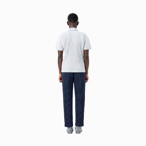 Homme Plissé Issey Miyake Basic Pleated Polo T-Shirt Black