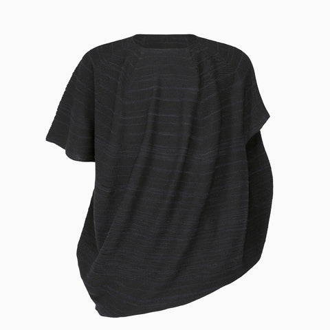 Homme Plissé Issey Miyake Marbling Knit Top Navy