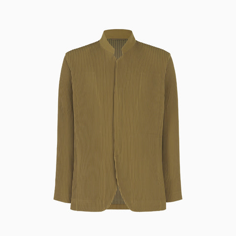 Homme Plissé Issey Miyake Tuxedo Pleats Jacket Khaki