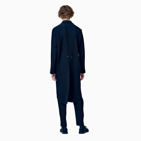 Homme Plissé Issey Miyake Tuxedo Pleats Tailcoat Jacket Khaki