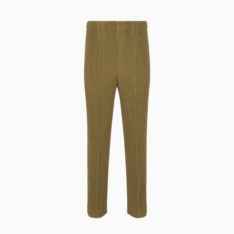 Homme Plissé Issey Miyake Tuxedo Pleats Trousers Khaki