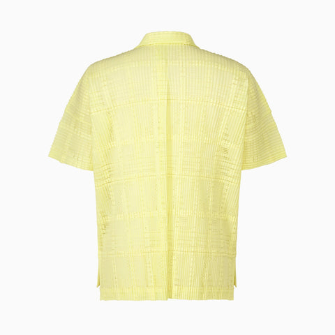 Homme Plissé Issey Miyake Lace Grid Pleats Shirt Black