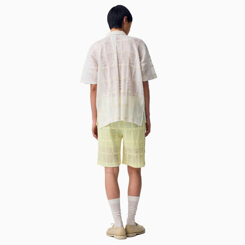 Homme Plissé Issey Miyake Lace Grid Pleats Shirt Black