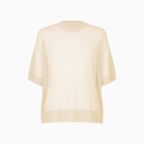 Homme Plissé Issey Miyake Washi Framework-t T-shirt Top Beige