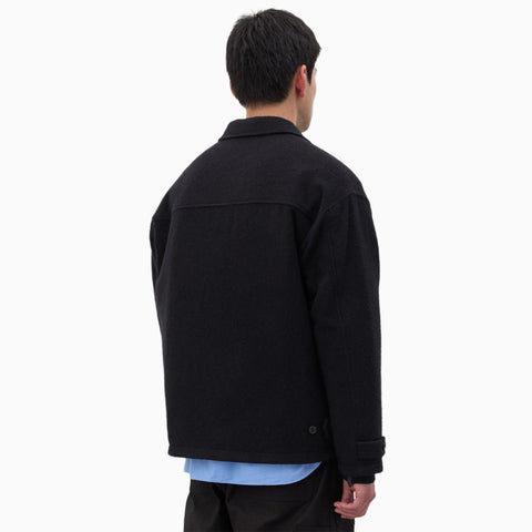 Comme des Garçons HOMME Reversible Quilted Zip Wool Jacket Black