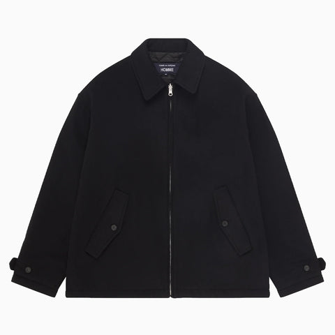 Comme des Garçons HOMME Reversible Quilted Zip Wool Jacket Black