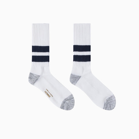 Comme des Garçons HOMME Ribbed Socks White / Navy