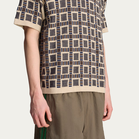 adidas Originals x Brain Dead Knit Polo Shirt Dust Sand