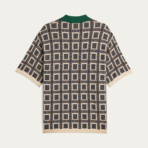 adidas Originals x Brain Dead Knit Polo Shirt Dust Sand