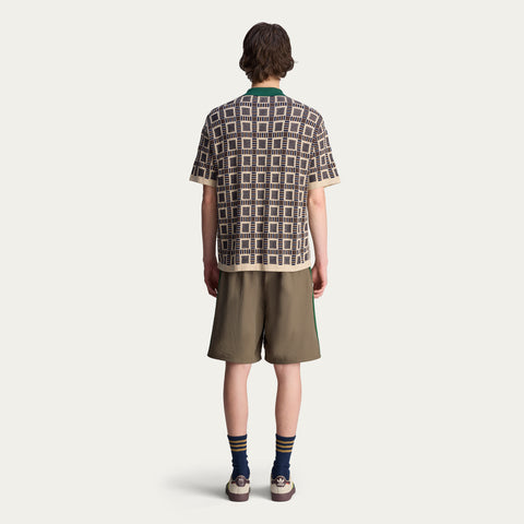 adidas Originals x Brain Dead Knit Polo Shirt Dust Sand