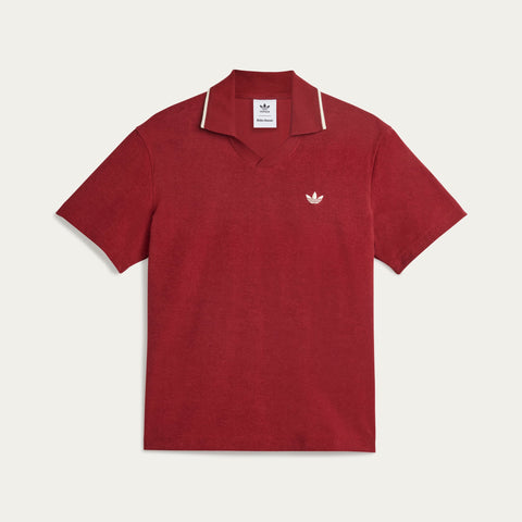 adidas Originals x Wales Bonner Polo Shirt Collegiate Burgundy