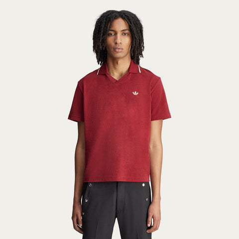 adidas Originals x Wales Bonner Polo Shirt Collegiate Burgundy
