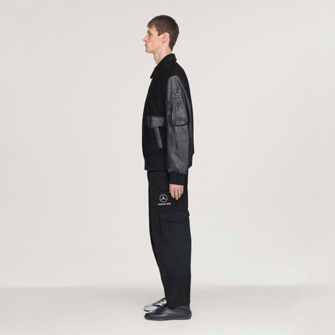 adidas Y-3 Mercedes Leather Racing Jacket Black