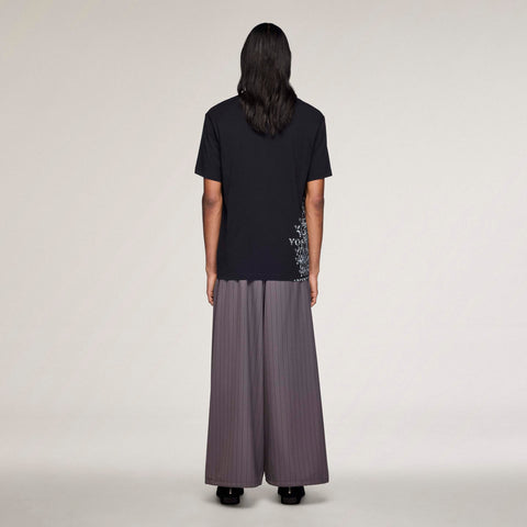 adidas Y-3 Refined Wool Cropped Wide Leg Tracksuit Bottoms Granite / Black