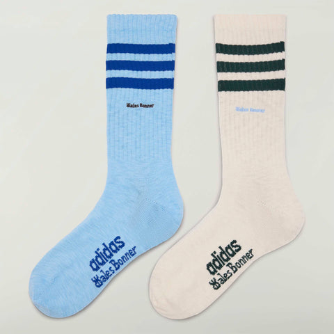 adidas Originals x Wales Bonner 3-Stripes Socks Core White / Clear Sky