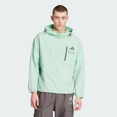 adidas Originals x Mercedes AMG Petronas F1 Team Premium Woven Windbreaker Frozen Green / Grey Strata