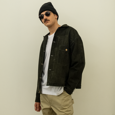 Yâr’in Type 1 Cashmere Suede Jacket Khaki